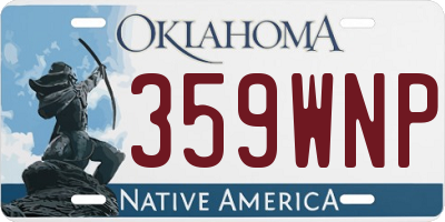 OK license plate 359WNP