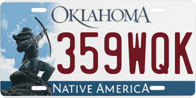 OK license plate 359WQK