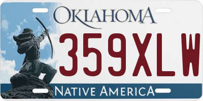 OK license plate 359XLW