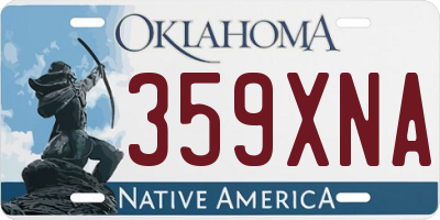 OK license plate 359XNA