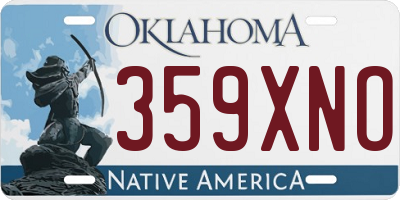 OK license plate 359XNO