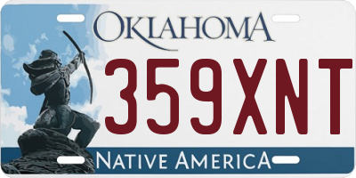 OK license plate 359XNT
