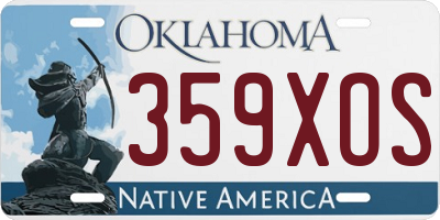 OK license plate 359XOS