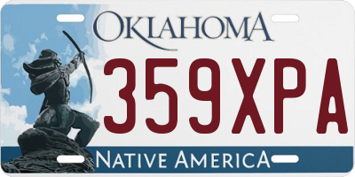 OK license plate 359XPA