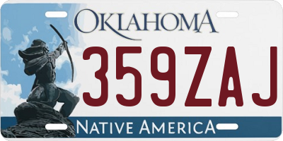 OK license plate 359ZAJ