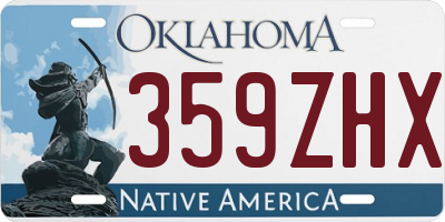 OK license plate 359ZHX