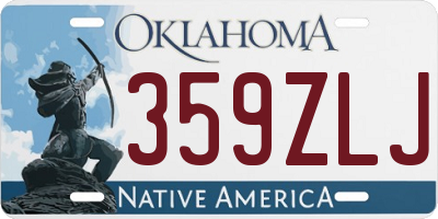 OK license plate 359ZLJ