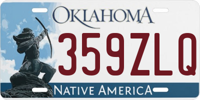 OK license plate 359ZLQ