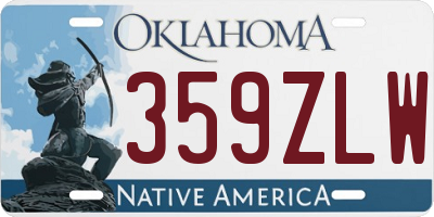 OK license plate 359ZLW