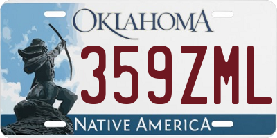 OK license plate 359ZML