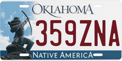 OK license plate 359ZNA