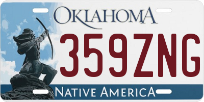 OK license plate 359ZNG