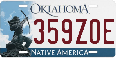 OK license plate 359ZOE