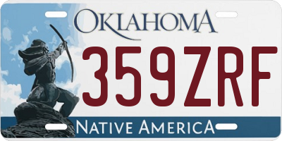 OK license plate 359ZRF