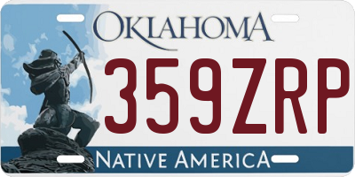 OK license plate 359ZRP
