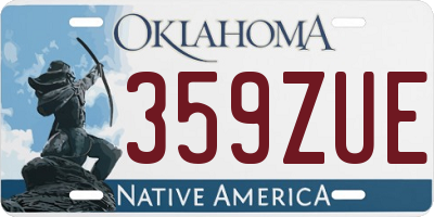 OK license plate 359ZUE