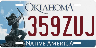 OK license plate 359ZUJ