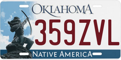 OK license plate 359ZVL