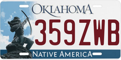OK license plate 359ZWB