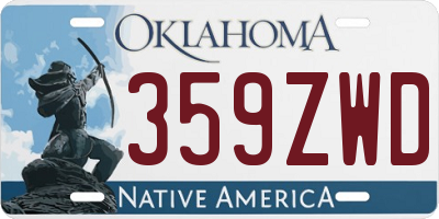 OK license plate 359ZWD