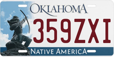 OK license plate 359ZXI