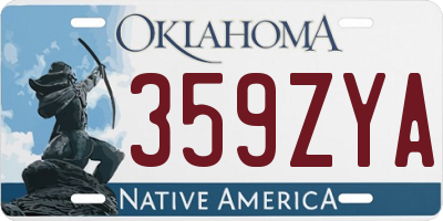 OK license plate 359ZYA
