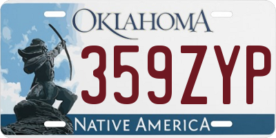 OK license plate 359ZYP