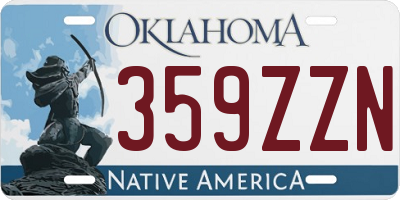 OK license plate 359ZZN