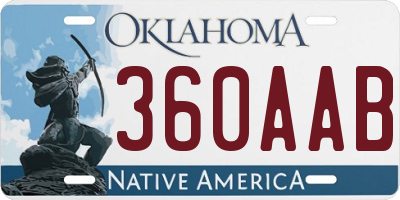 OK license plate 360AAB