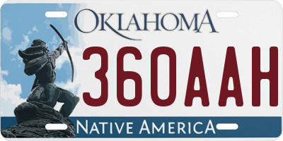 OK license plate 360AAH