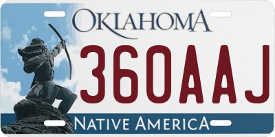 OK license plate 360AAJ