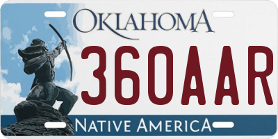 OK license plate 360AAR