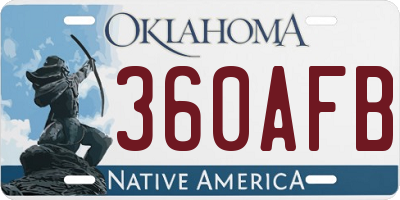 OK license plate 360AFB