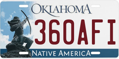 OK license plate 360AFI