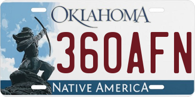 OK license plate 360AFN