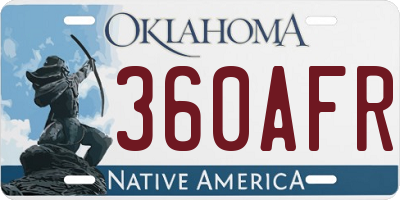 OK license plate 360AFR