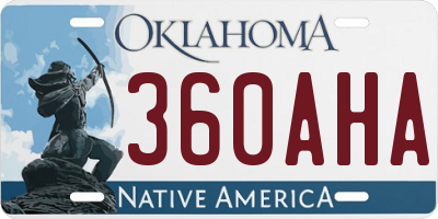 OK license plate 360AHA