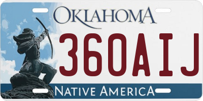 OK license plate 360AIJ