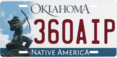 OK license plate 360AIP