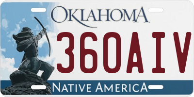 OK license plate 360AIV