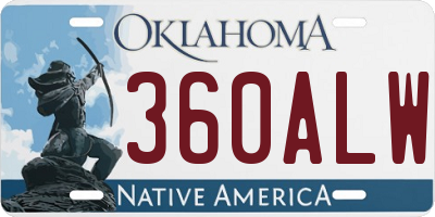 OK license plate 360ALW