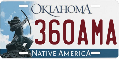 OK license plate 360AMA