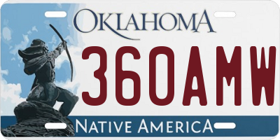 OK license plate 360AMW