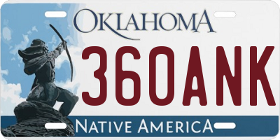 OK license plate 360ANK
