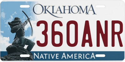 OK license plate 360ANR