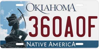 OK license plate 360AOF