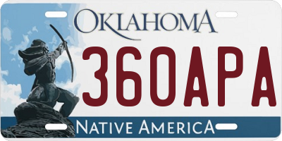 OK license plate 360APA
