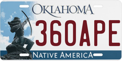 OK license plate 360APE