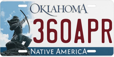 OK license plate 360APR