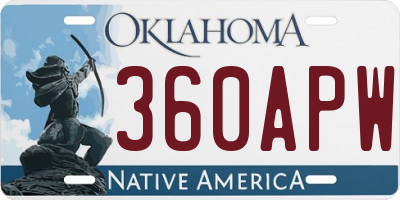 OK license plate 360APW